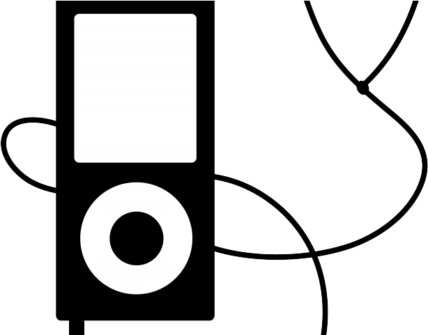 Headphone Clipart Mp3 Player - Mp3 Player Clipart Black And White (640x480)