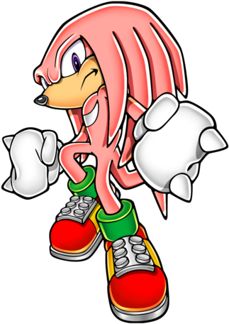 Sonic The Hedgehog Clipart Knuckles - Red Video Game Characters (328x500)