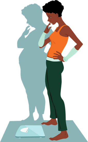 Woman Weight Loss Illustration - Anorexia Vector (341x550)