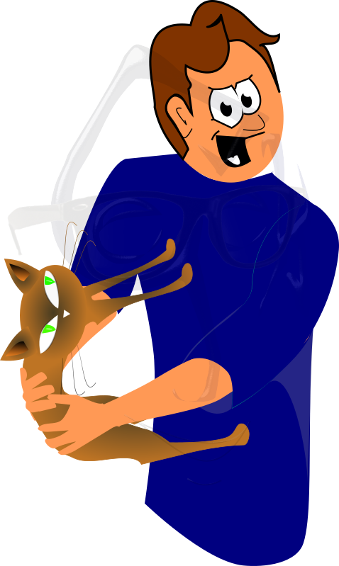 Cartoon Cat Not Wanting To Be Held - Cartoon (478x799)