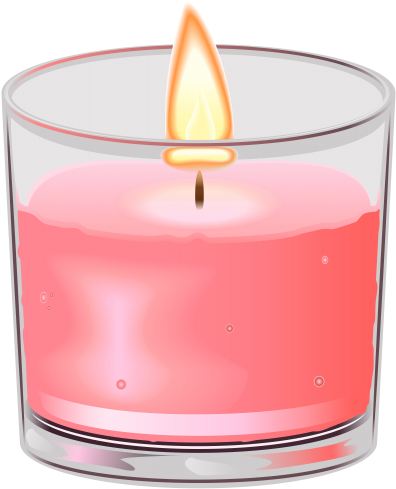 Pink Umbrella Clip Art Download - Candle In Glass Png (413x500)