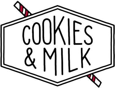 Cookies & Milk Mobile App Development Logo - Milk And Cookies (400x311)
