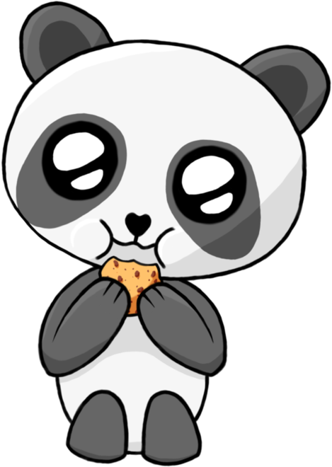 Panda With Cookie For Qezna By Bob500000 - Cartoon (894x894)