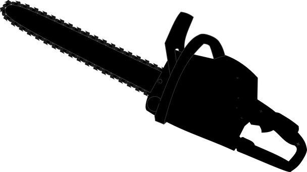 Chainsaw Tool Saw Equipment Work Wood Lumb - Chainsaw Clipart Black And White (608x340)