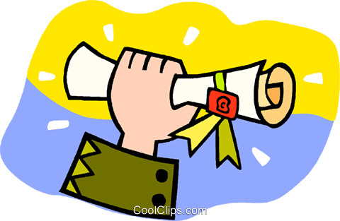 Person Holding A Graduation Diploma Royalty Free Vector - Clip Art (480x313)