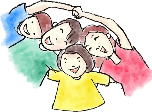 Jugar En Familia - Family Watercolor Png (500x370)