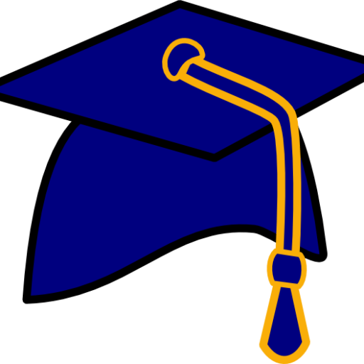 Cropped Graduation Hat Free Clip Art Of A Graduation - Royal Blue Graduation Hat (512x512)