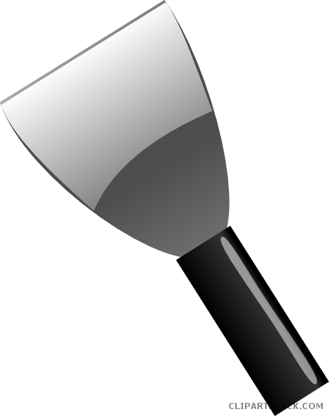 Putty Knife Tools Free Black White Clipart Images Clipartblack - Putty Knife Clip Art (800x800)