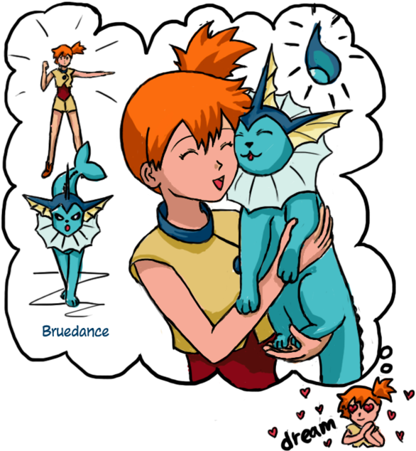 Misty Dreams About Vaporeon By Bruedance - Misty Vaporeon (600x633)