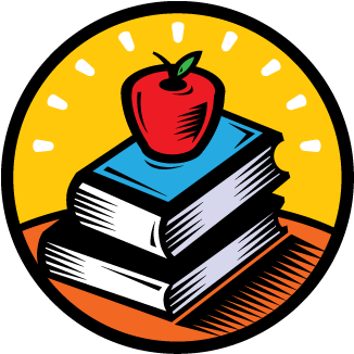 Tools - Apple On Book Drawing (355x355)