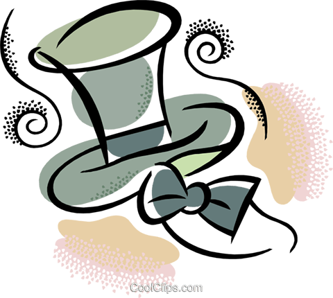 Top Hat And Bow Tie Royalty Free Vector Clip Art Illustration - Top Hat And Bow Tie Royalty Free Vector Clip Art Illustration (480x430)