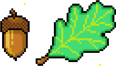 Acorn And Oak Leaf Tumblr - Acorn Pixel Art (500x309)
