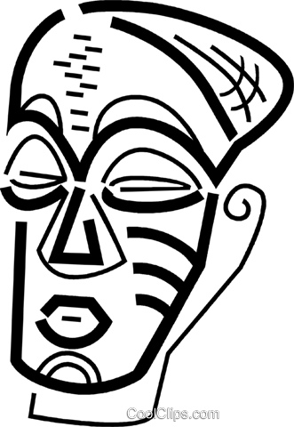 African Masks Royalty Free Vector Clip Art Illustration - African Masks Royalty Free Vector Clip Art Illustration (331x480)