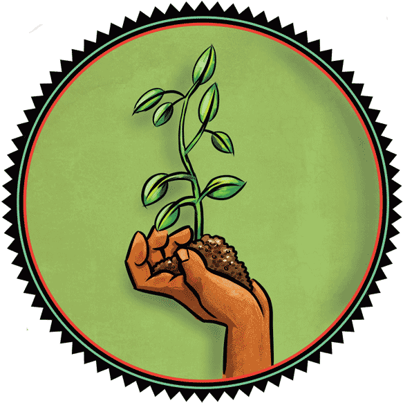 Summer Reading Image, Hand Holding Plant - Logotipopet (600x599)