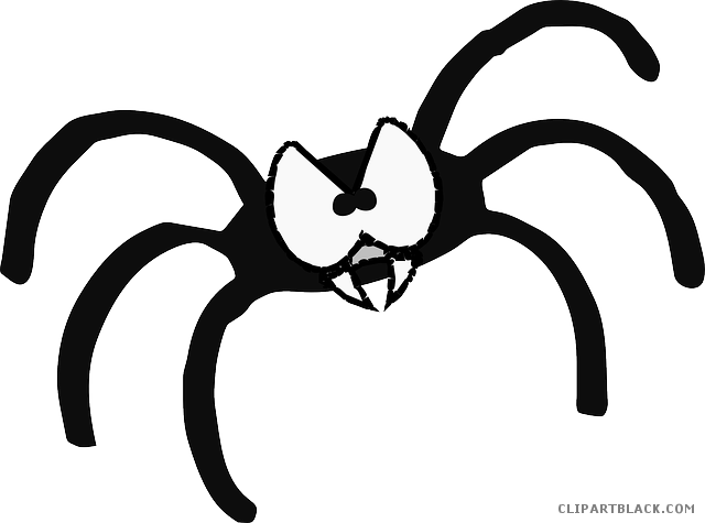 Cartoon Bug Animal Free Black White Clipart Images - Halloween Gif Animiert (640x475)