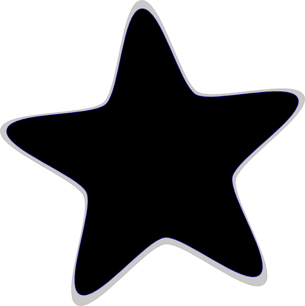 Star Black And White Large Star Clip Art Black And - Star (594x595)
