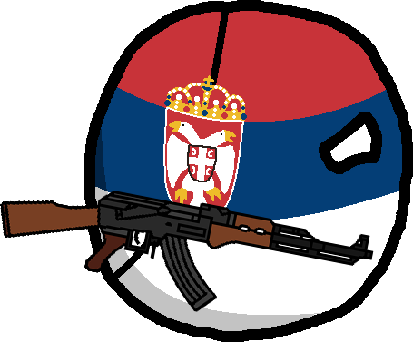 Serbia With An Ak-47 - Serbia Countryball Png (455x377)