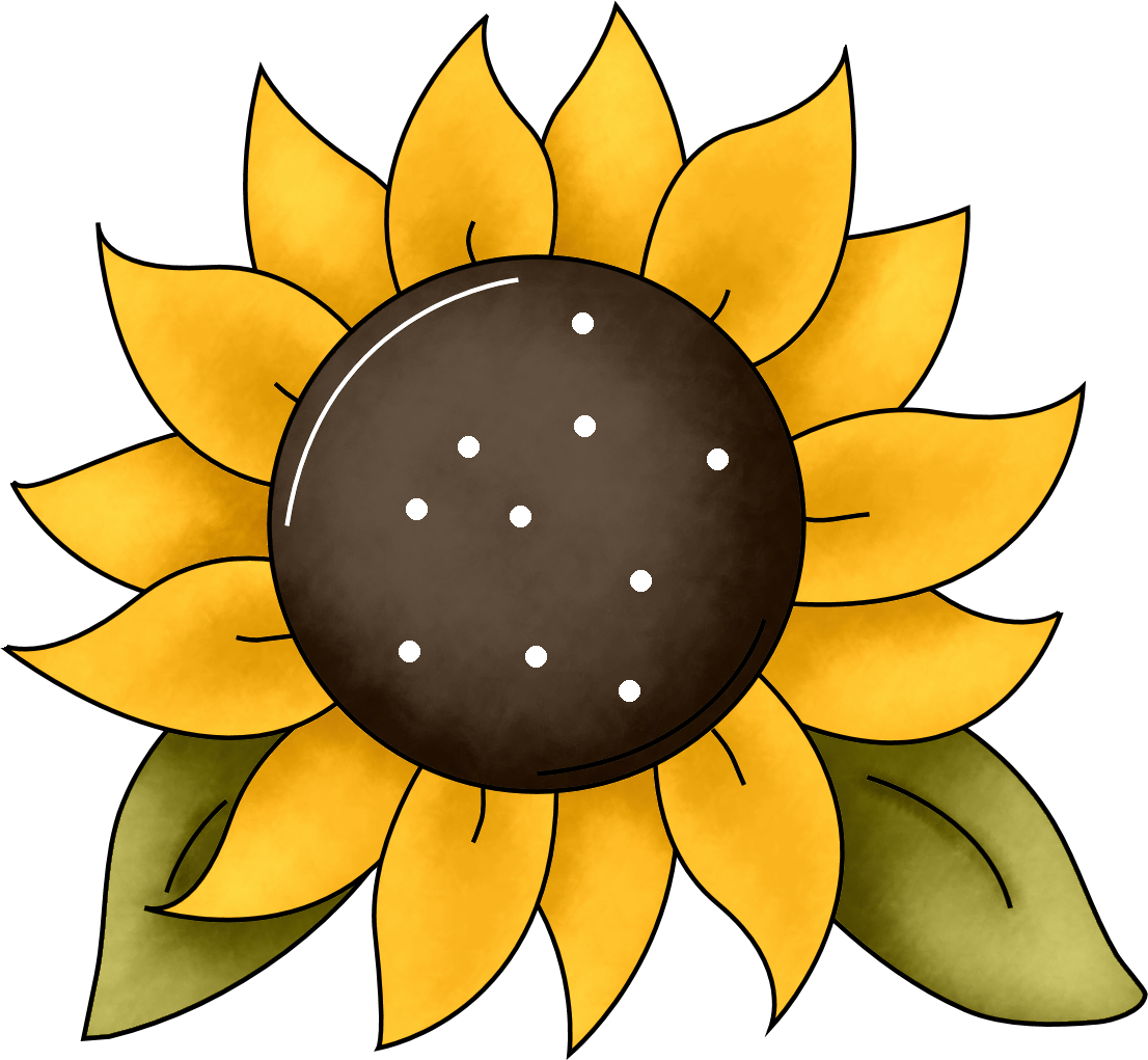 Sunflower Clipart Drawing - Template Of A Sunflower (1106x1021)