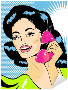 Vinilo Pixerstick Señora Hablar Por Teléfono - Clients Cancel Last Minute (400x400)