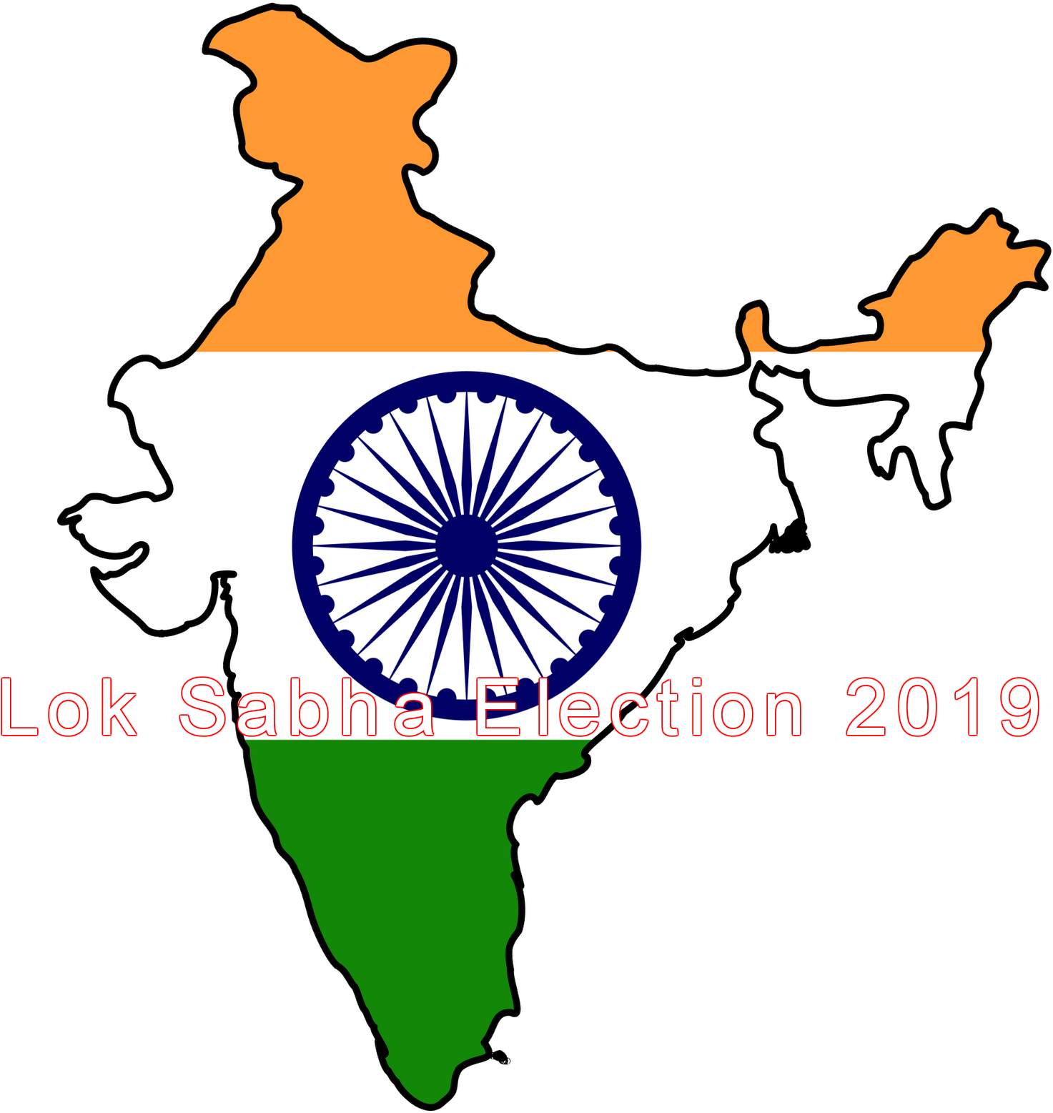 Lok Sabha Elections 2019-details, Dates, Results & - Indian Flag On Country (1600x1600)
