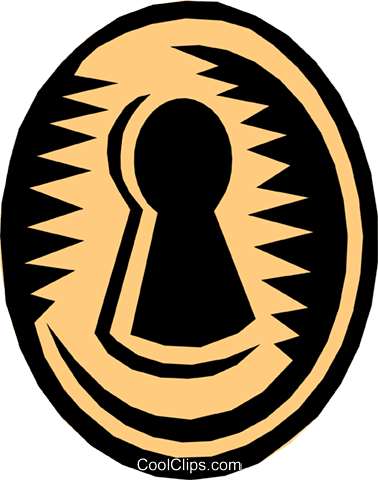 Keyhole Royalty Free Vector Clip Art Illustration - Blues (378x480)