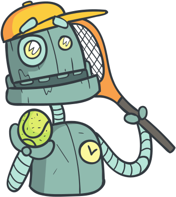 Tennis Player Blue Robot - Tennis Player (550x550)