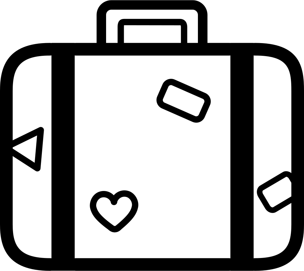 Png File - Suitcase Outline Png (980x874)