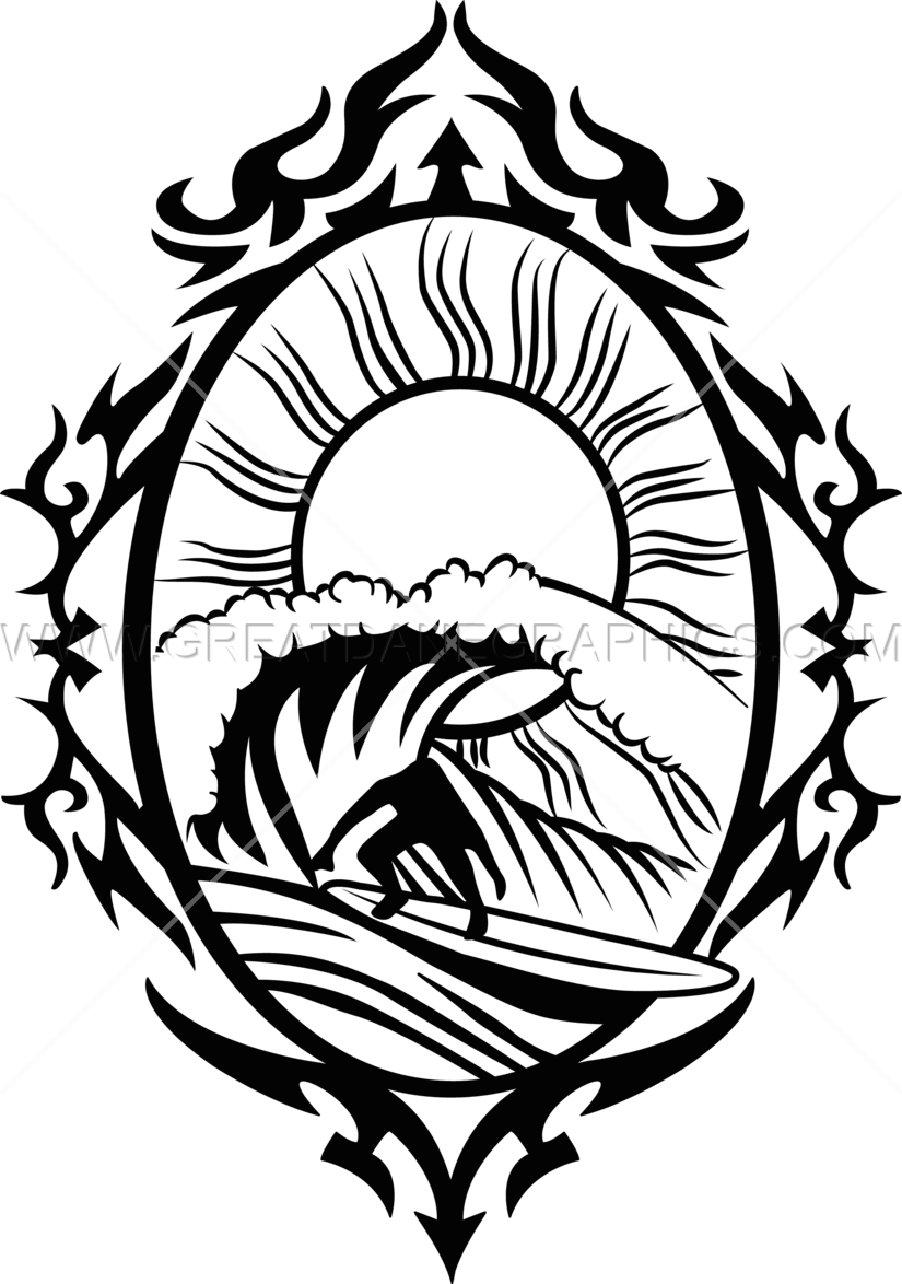 Tribal Surfer - Emblem (825x1174)