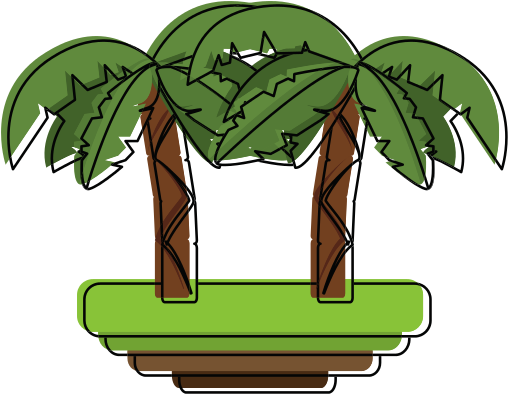 Tree Palms Symbol - Vector Graphics (550x550)