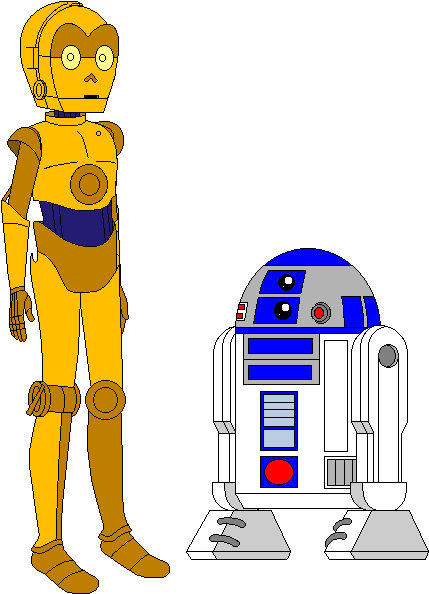 C 3po And R2 D2 In Eg Style By Magic Kristina - C-3po (463x609)