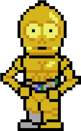 C3po - Pixel Art Star Wars C3po (410x550)