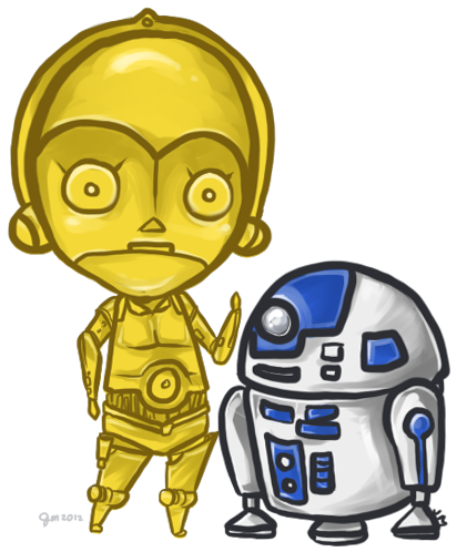 C 3po And R2 D2 By Janezadi - R2-d2 (480x500)