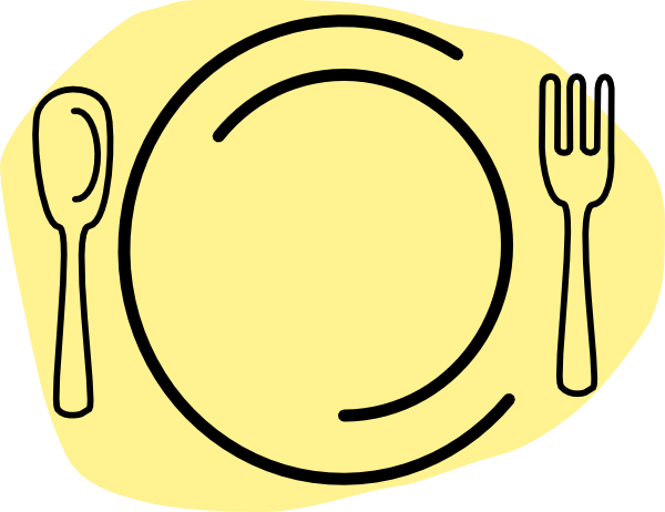 My3 Clip Art At Clker - Plate Spoon Fork Logo (600x462)