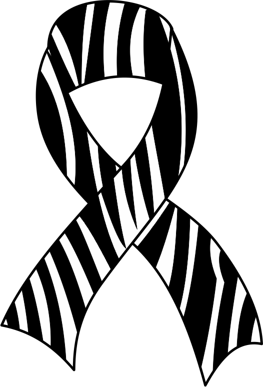 Zebra Ribbon - Black And White Zebra Ribbon Png (526x774)