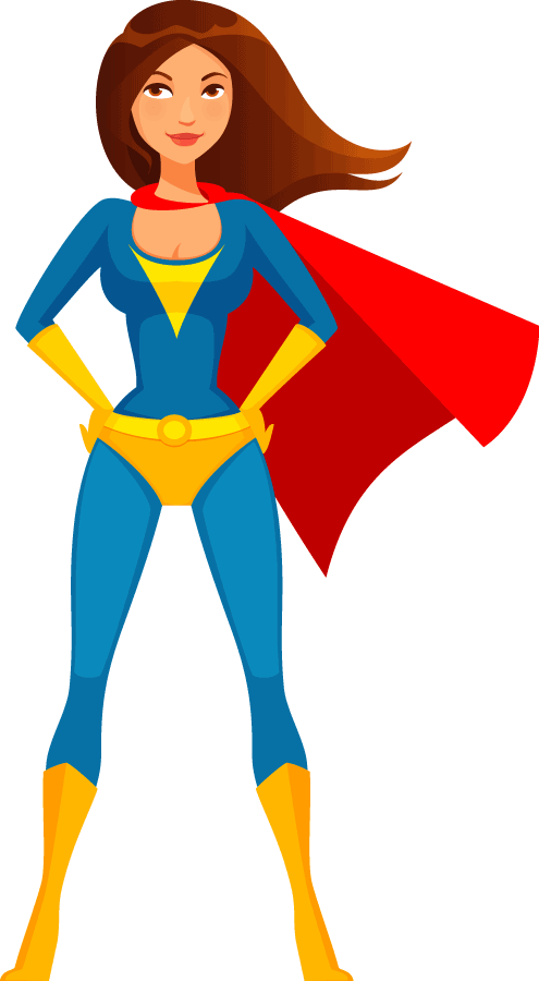 Superhero Girl Cliparts Free Download Clip Art - Costume Super Héros Dessin (495x900)