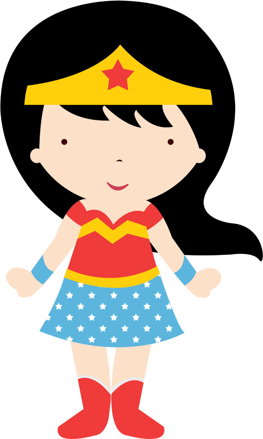Wonder Woman Baby In Different Styles Clipart - Mujer Maravilla Caricatura Para Colorear (1142x1600)