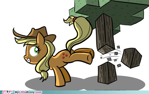 Applejack Should Avoid Minecraft - My Little Pony Minecraft (500x315)