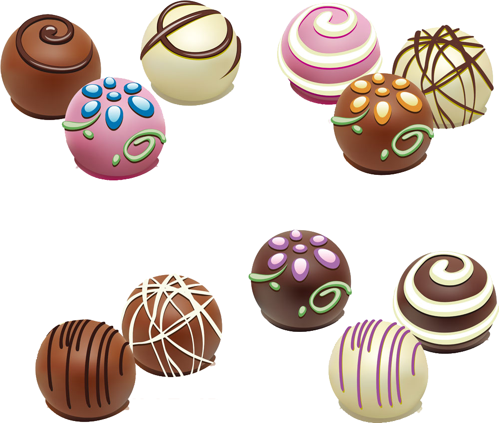 Chocolate Truffle Chocolate Balls Chocolate Bar White - Truffle Chocolate Cartoon (1000x935)