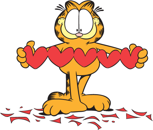 Animated Garfield Clip Art - Garfield Love (512x512)