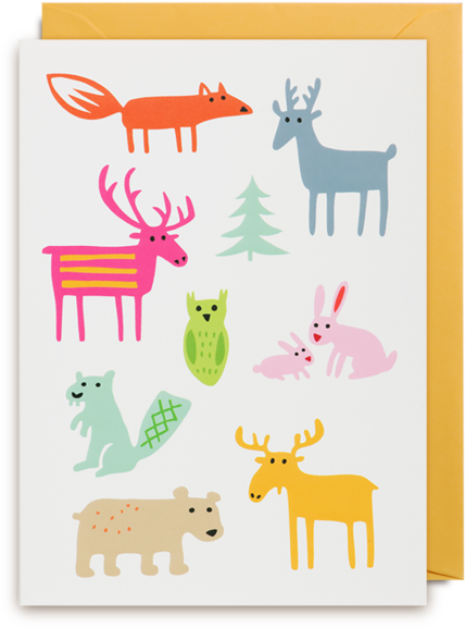 Woodland Animals Greeting Card - 枚数限定200円クーポン獲得可 【bengt&lotta】グリーティングカード【カード メッセージカード (560x600)