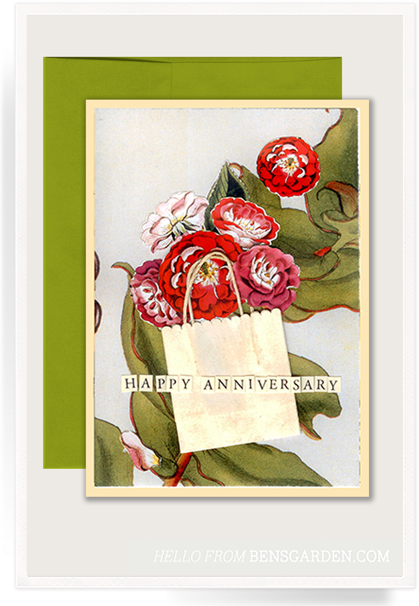 Anniversary Roses Folded Greeting Card - Picture Frame (1438x2048)