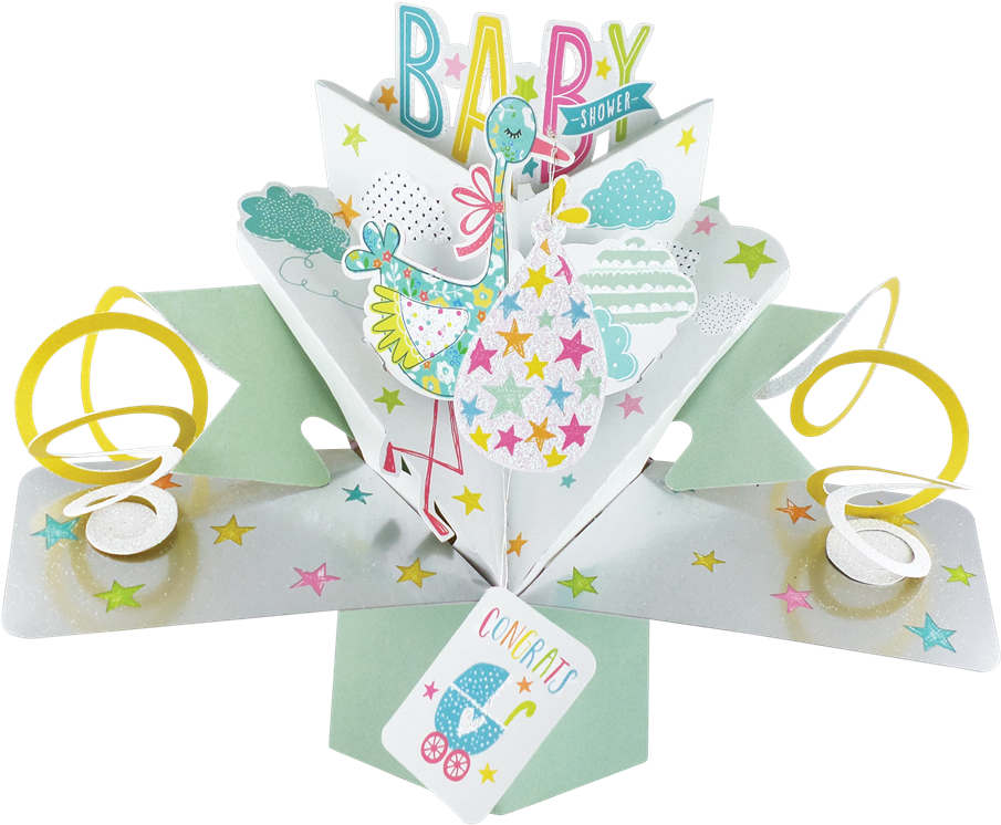 Baby Shower Pop-up Greeting Card - Second Nature Pop Up Baby Shower Card (1024x836)