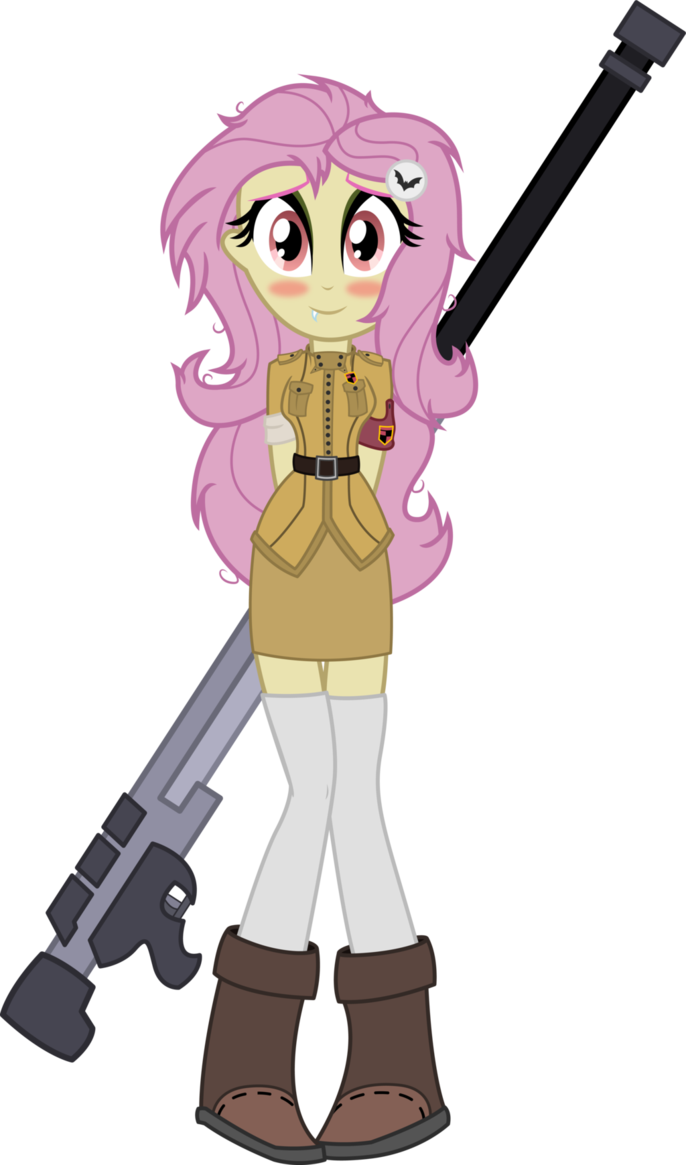 Anti-tank Rifle, Arbmos, Artist - My Little Pony Flutterbat Fan Art (686x1165)