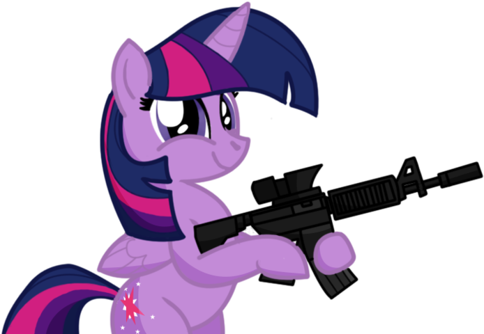 Alicorn, Ar15, Artist - My Little Pony Twilight Sparkle Machine Gun (800x508)