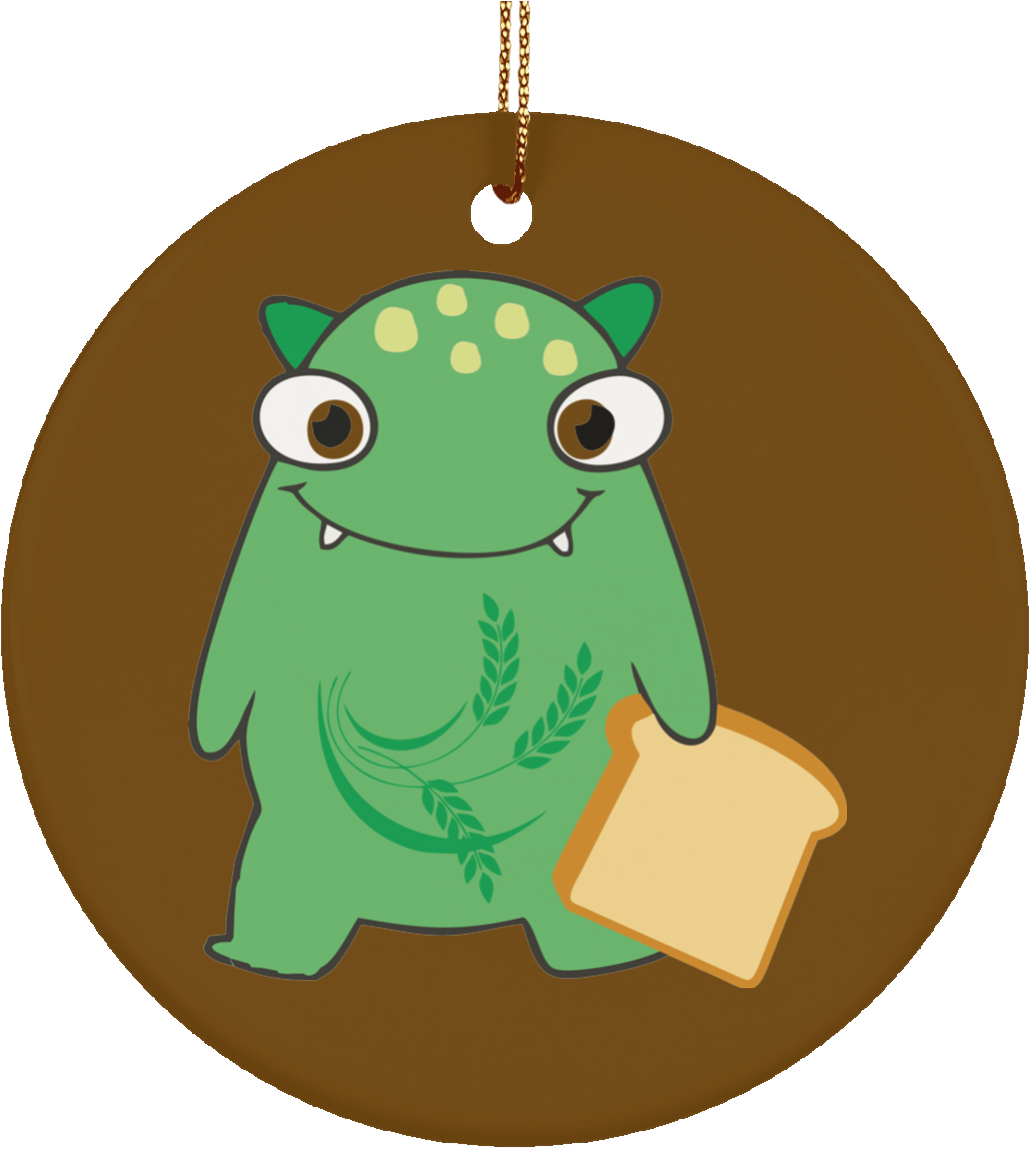 Celiac Disease Monster Ceramic Circle Ornament - Bitcoin (1155x1155)