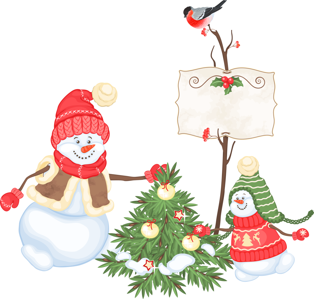 Рисунки Со Снеговиками - Clip Art (1280x1216)