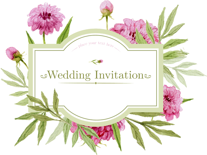Wedding Invitation Flower Greeting Card - Casamento Flores Vetores (730x580)