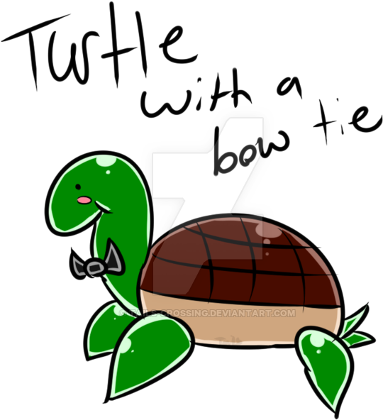 Turtle With A Bow Tie By Tails-crossing - Turtle With A Tie (600x607)