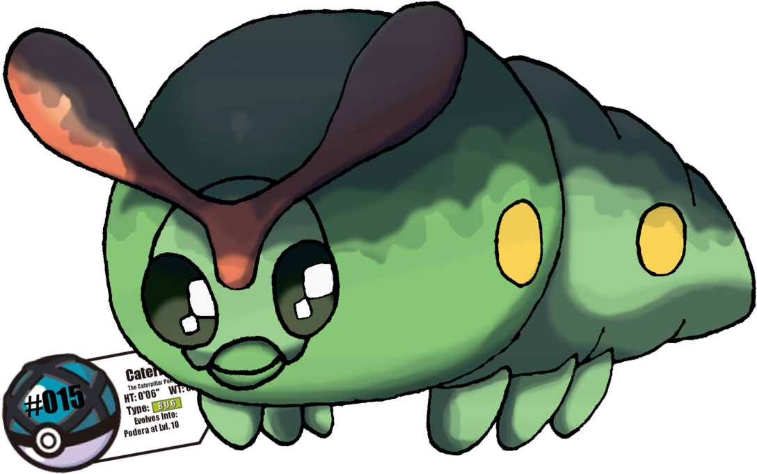 The Caterpillar Pokemon By Eevee1007 - Pokémon (1104x723)