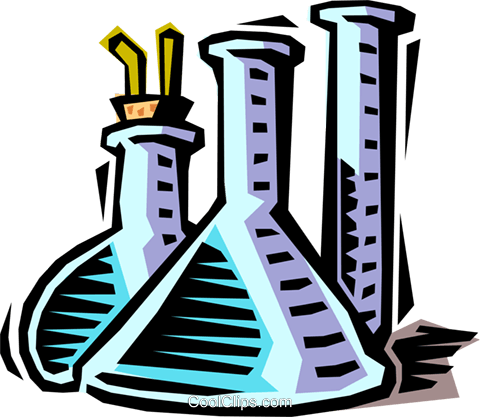 Beakers And Test Tubes Royalty Free Vector Clip Art - Beakers And Test Tubes Clipart (480x417)